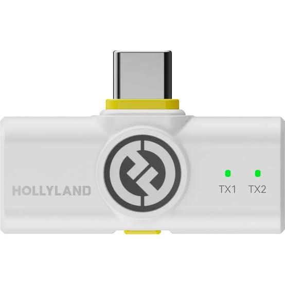 میکروفون یقه ای بی سیم سفید Hollyland LARK M2 DUO 2 Wireless Microphone white